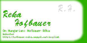 reka hofbauer business card