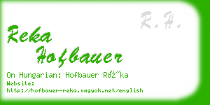 reka hofbauer business card